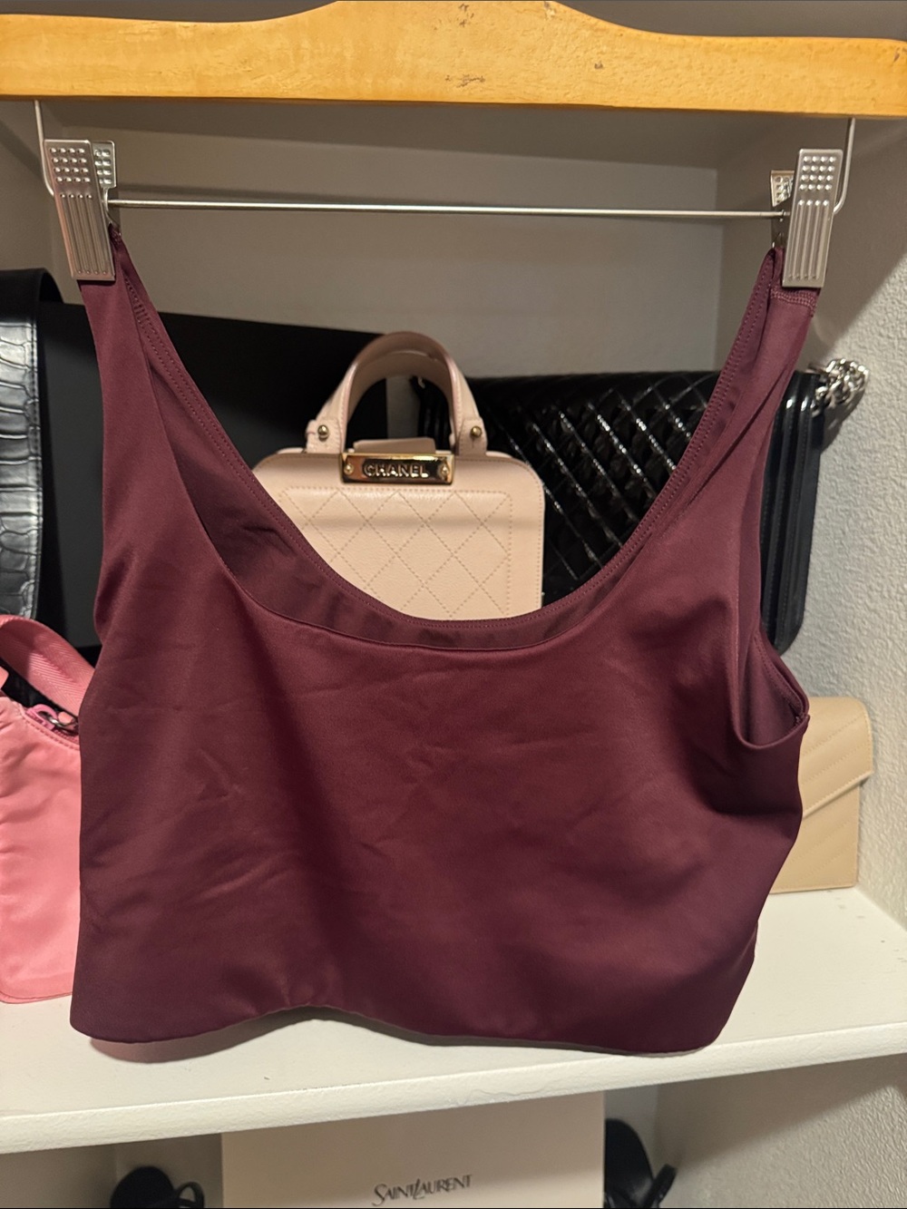 SKIMS Scoop Neck Bralette in Deep Burgundy